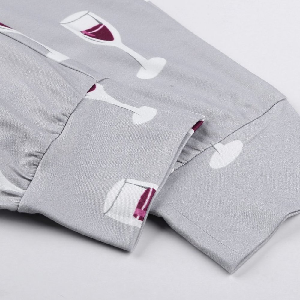 Trendy WINE Glass Pajamas Lounge Set - Picture 9 of 15